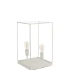 Lampe à poser avec cadre métal blanc 51x30x30 cm