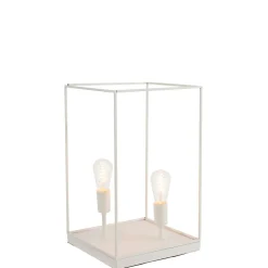 Lampe à poser avec cadre métal blanc 51x30x30 cm