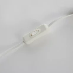 Lampe à poser Badi tissu bouclé blanc IP20 E27 40W Ø.35 x H.50 cm Lussiol