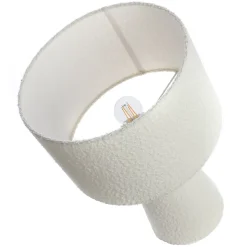 Lampe à poser Badi tissu bouclé blanc IP20 E27 40W Ø.35 x H.50 cm Lussiol