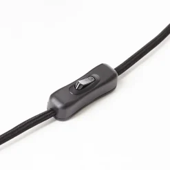 Lampe à poser bambou et métal noir H.9cm E27 40W Brilliant, Kerry