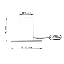 Lampe à poser bambou et métal noir H.9cm E27 40W Brilliant, Kerry