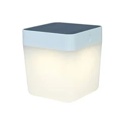 Lampe à poser blanche TABLE CUBE, LED Intégrée, 1W, 100 lumens, 3000K, IP44, SOLAIRE, Classe III