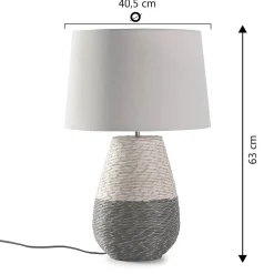 Lampe à poser Botan en rotin naturel, diamètre 40,5 cm