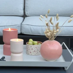 Lampe à poser bougie LED Lovere terracotta IP44 H.17cm Brilliant