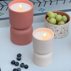 Lampe à poser bougie LED Lovere terracotta IP44 H.14cm Brilliant