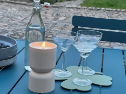 Lampe à poser bougie LED Lovere beige IP44 H.17cm Brilliant