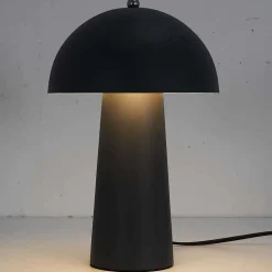 Lampe à poser champignon - Hauteur 32 cm - Gris foncé