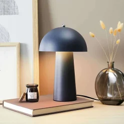 Lampe à poser champignon - Hauteur 32 cm - Gris foncé