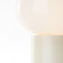 Lampe à poser Daeny verre et acier beige, câble tissu noir H.27cm IP20 E27 25W Brilliant