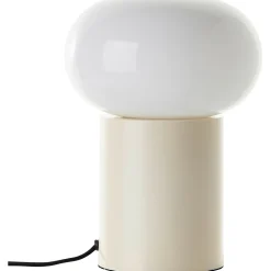 Lampe à poser Daeny verre et acier beige, câble tissu noir H.27cm IP20 E27 25W Brilliant