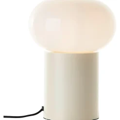 Lampe à poser Daeny verre et acier beige, câble tissu noir H.27cm IP20 E27 25W Brilliant
