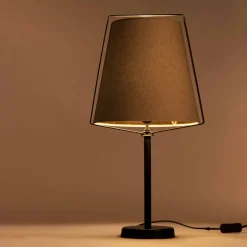 Lampe à poser design avec abat-jour en lin Oviala