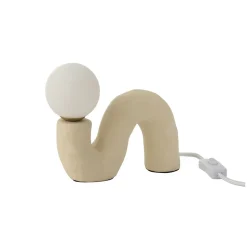 Lampe à poser design en pierre (8x22x17 cm - Beige)