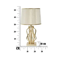 Lampe à Poser Design "Glam X" 52cm Or & Crème