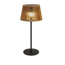Lampe à poser d'extérieur en bambou à énergie solaire Okinawa câble jute H.36cm IP44 Newgarden