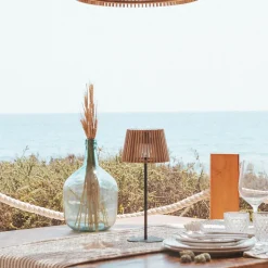 Lampe à poser d'extérieur en bambou à énergie solaire Okinawa câble jute H.36cm IP44 Newgarden