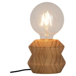 Lampe à poser effet bois E27 Ø11 x H.9cm 25W GoodHome Hoopoe