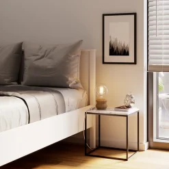 Lampe à poser effet bois E27 Ø11 x H.9cm 25W GoodHome Hoopoe