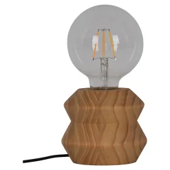 Lampe à poser effet bois E27 Ø11 x H.9cm 25W GoodHome Hoopoe