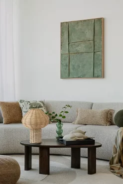 Lampe à poser en bambou H.28cm E27 40W Seynave