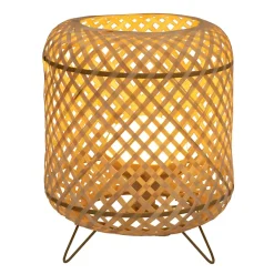 Lampe à poser en bambou sans fil Rodas IP54 900lm l.37 x H.27 cm