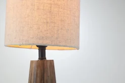 Lampe à poser en bois et lin H.70cm E27 40W Seynave, Sanchez