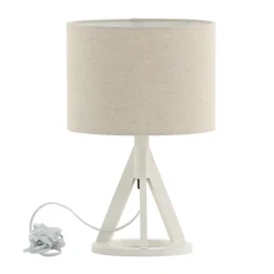 Lampe à Poser en Bois "Kona" 51cm Blanc