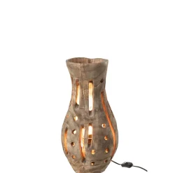 Lampe à poser en bois naturel 27x27x48 cm
