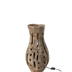 Lampe à poser en bois naturel 27x27x48 cm