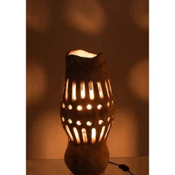 Lampe à poser en bois naturel 24x24x49 cm