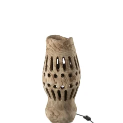 Lampe à poser en bois naturel 24x24x49 cm