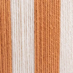 Lampe à poser en corde de coton rayée blanc et orange H.42 cm E27 40 W Jumell Moyo