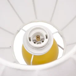 Lampe à poser en céramique jaune et tissu H.33 cm E27 40 W Jumell Requi