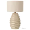 Lampe à Poser en Céramique "Vague" 68cm Beige