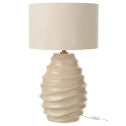 Lampe à Poser en Céramique "Vague" 68cm Beige