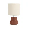 Lampe à poser en céramique terracotta et lin H.25 cm E14 40W, Seynave Lipa