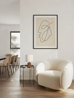 Lampe à poser en céramique terracotta et lin H.25 cm E14 40W, Seynave Lipa