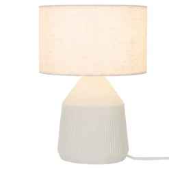 Lampe à poser en céramique blanc E27 ⌀28 x H.40cm 25W Goodhome Longclaw