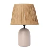 Lampe à poser en céramique beige écru et raffia H.31,5cm E27 40W Seynave, Alezio