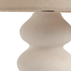 Lampe à poser en céramique et tissu blanc Spirea Ø.26 x H.40cm E27 15W GoodHome