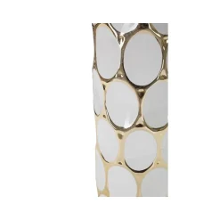 Lampe à Poser en Céramique "Carv" 56cm Blanc & Or