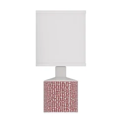 Lampe à poser en céramique tissé prune Ø.14 x H.29cm E14 40W Lussiol, Gisèle