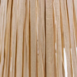 Lampe à poser en céramique rayée blanc, rouge framboise et fibres tressées H.30 cm E27 40 W Jumell Quoki