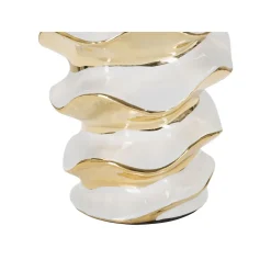 Lampe à Poser en Céramique "Space" 53cm Blanc & Or