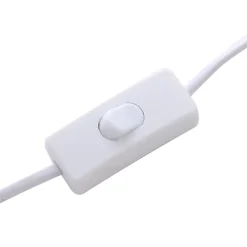 Lampe à poser en céramique, tissu blanc H.31cm E27 5W Lussiol, Emma