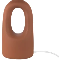 Lampe à poser en céramique terracotta et tissu beige Bittern GoodHome