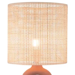 Lampe à poser en céramique terracotta et tissu beige Bittern GoodHome