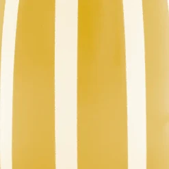 Lampe à poser en céramique rayée blanc, jaune et fibres tressées H.30 cm E27 40 W Jumell Quoki