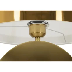 Lampe à Poser en Métal "Coin" 53cm Or & Blanc